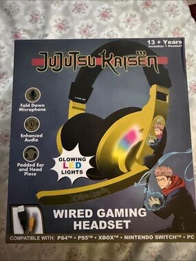Wired Gaming Headset in Yellow with LED Lights